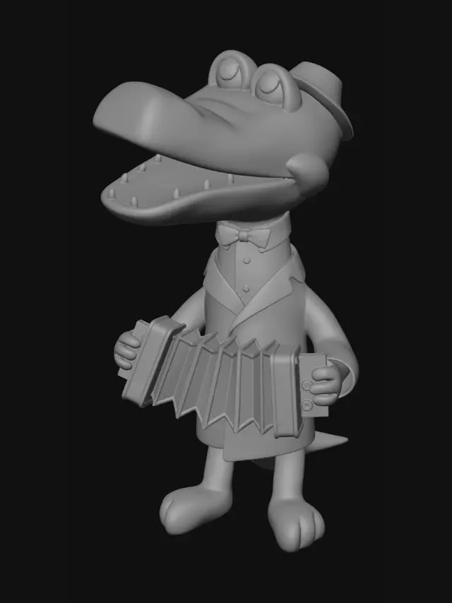 3D model for Crocodile Accordionist
