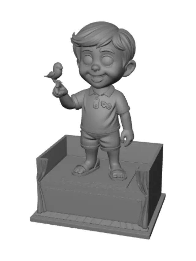 3D model for Little Performer with a Bluebird