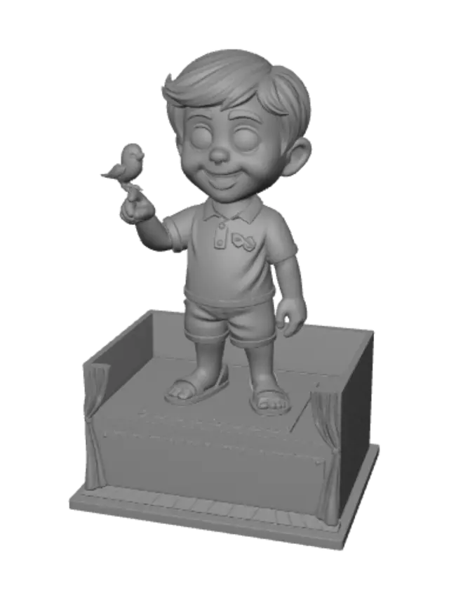 3D model for Little Performer with a Bluebird