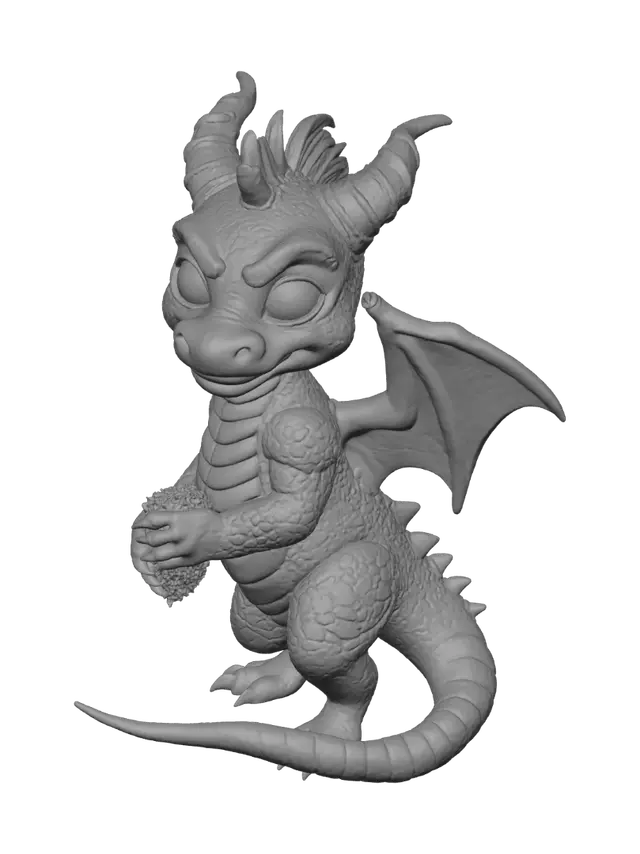 3D model for Spyro the dragon holding "Z" coin