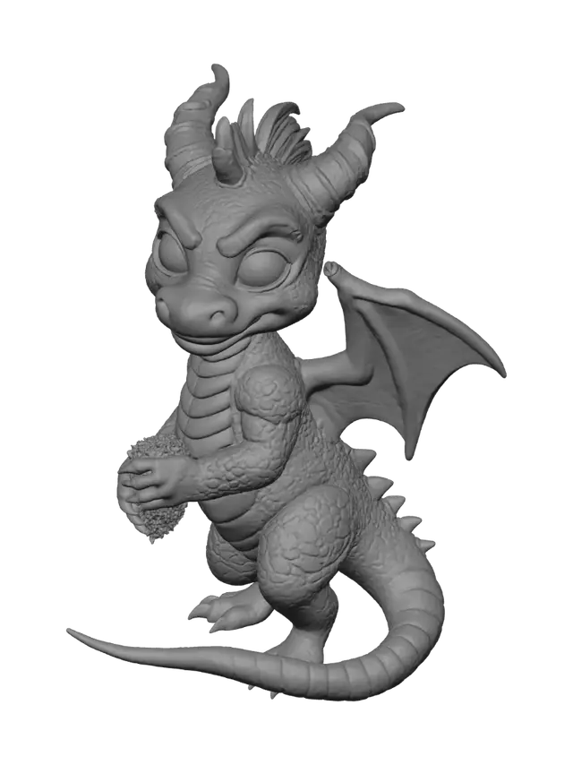 3D model for Spyro the dragon holding "Z" coin