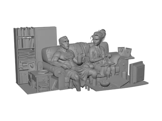 3D model for Super Couple on the Couch