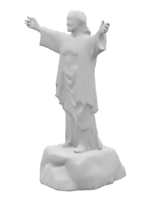 3D model for [Brasil] Cristo Redentor no [Rio de Janeiro] vestindo uma camisa de time de futebol Amarela e fazendo um "hang loose" gigante com a mão. #AroundTheWorld#