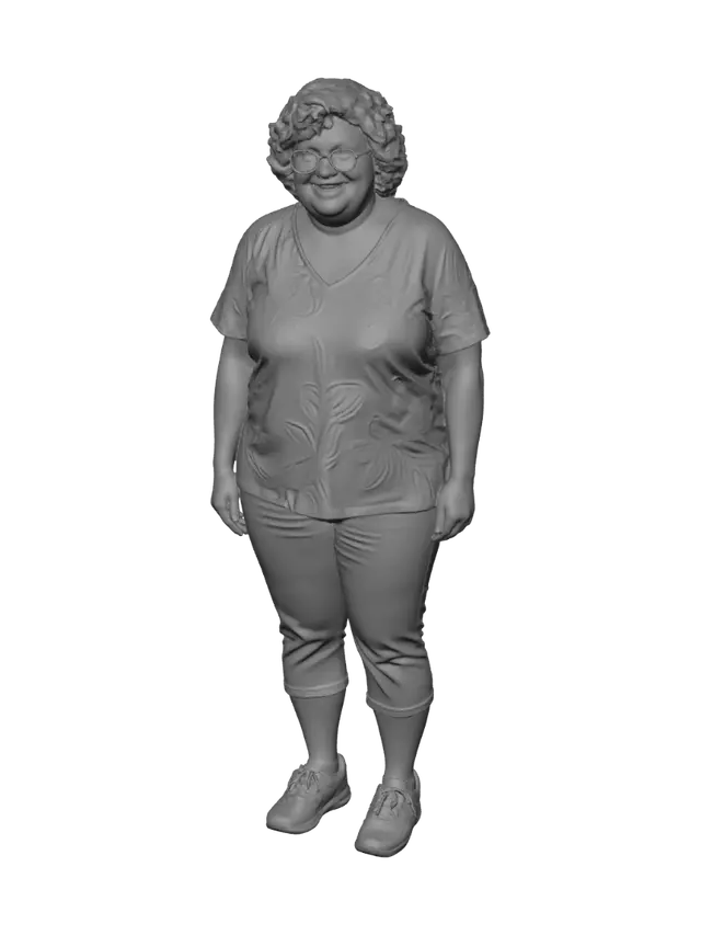 3D model for Olive Green Floral T Shirt Portrait