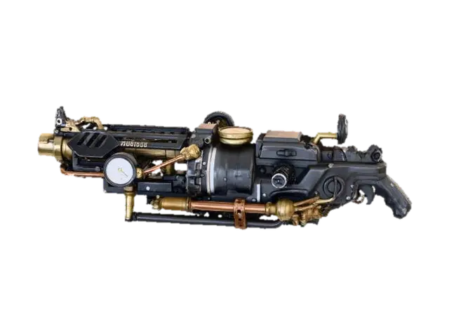 Steampunk Blaster 3D model, vytvořený pomocí AI