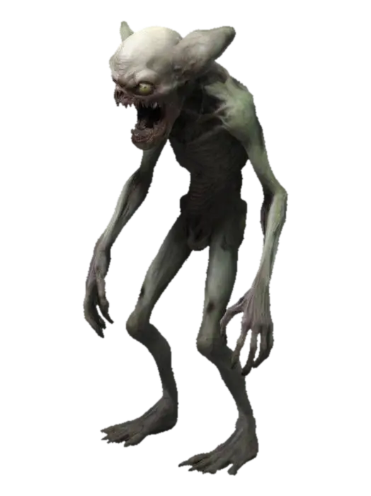 3d freaky gross scary humaniod monester - Monsters 3D model, vytvořený pomocí AI