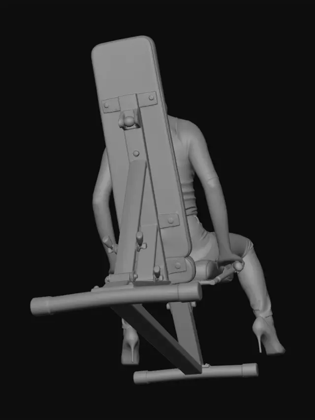 3D model for Bold in Pink on a Leg Extension Bench