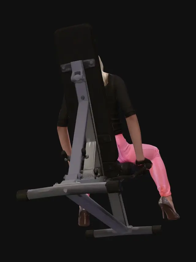 3D model for Bold in Pink on a Leg Extension Bench
