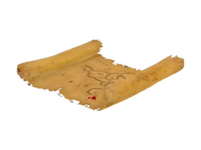 Treasure Map Scroll - Navigation 3D model, vytvořený pomocí AI