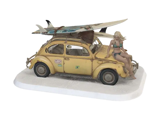 Surf's Up Beetle - Popart 3D model, vytvořený pomocí AI