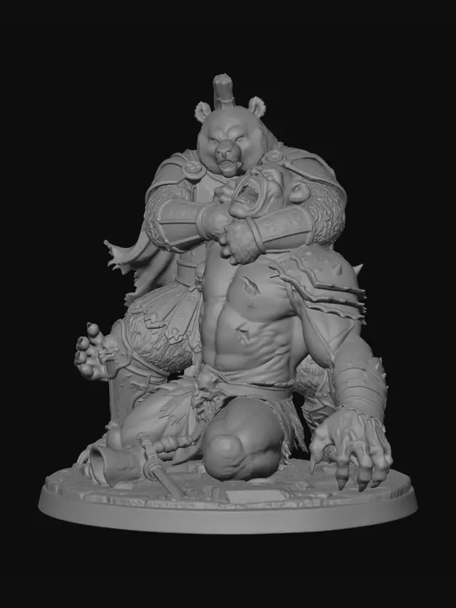 3D model for Panda Warlord and the Damned