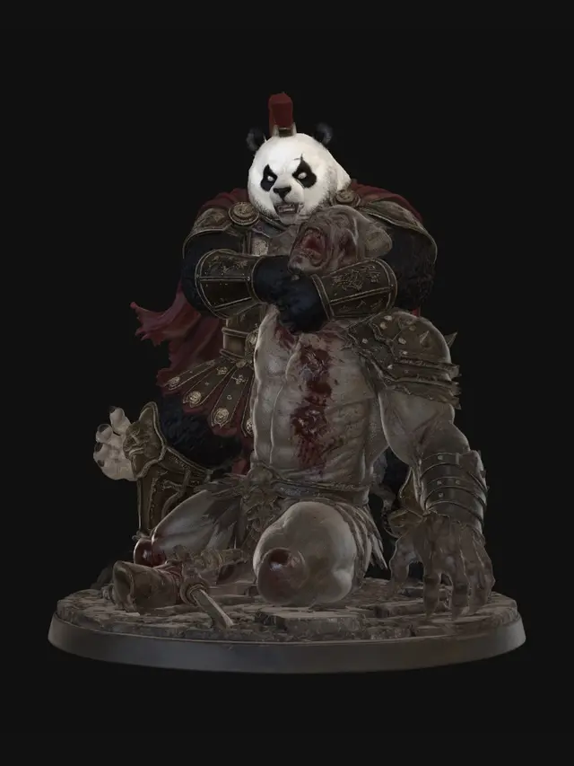 3D model for Panda Warlord and the Damned