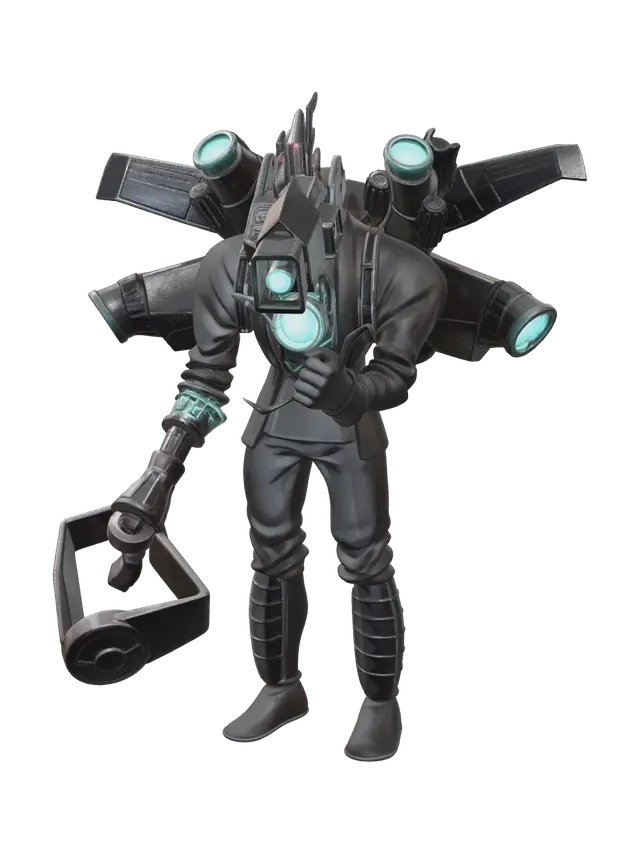 Modern Titan Cameraman 3D model, vytvořený pomocí AI