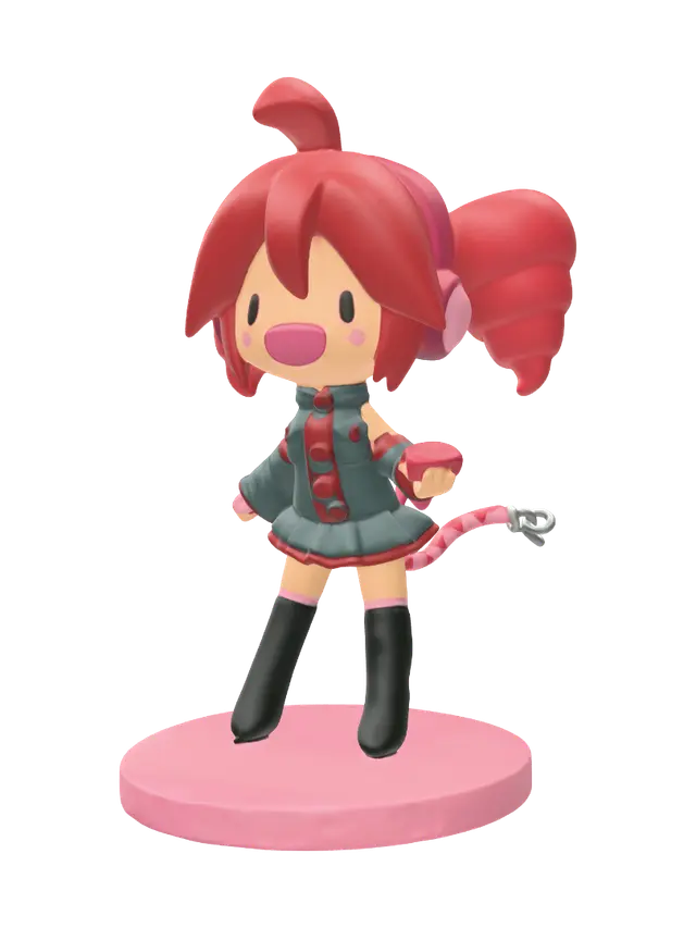 Cherry Pigtail Heroine - Teto 3D model, vytvořený pomocí AI
