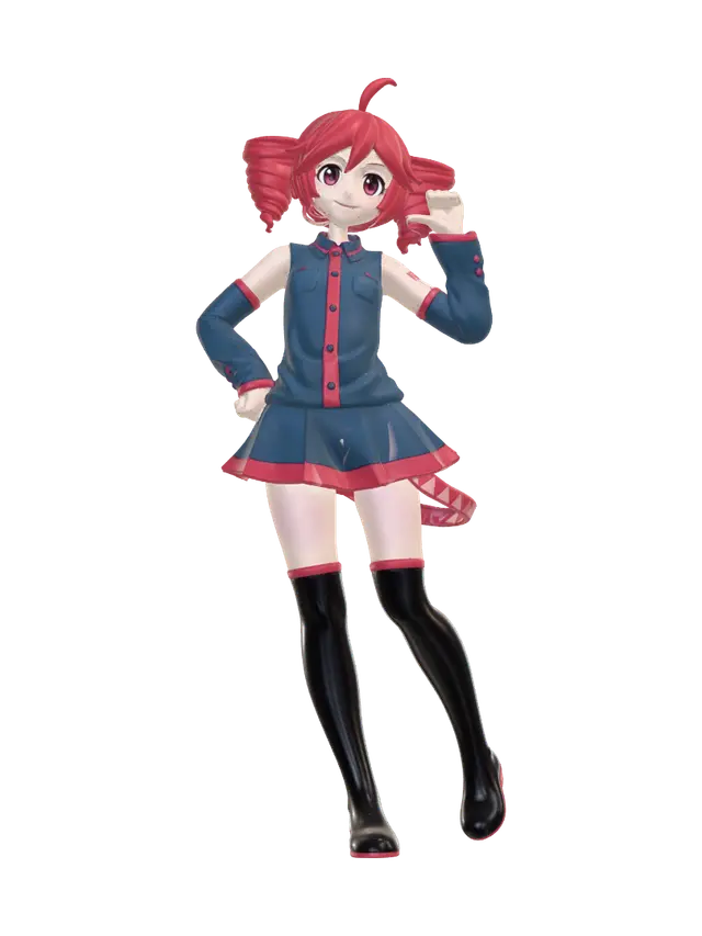 3D model for Crimson Pigtail Heroine