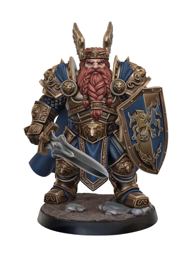 Dwarf Grand Marshal Miniature - Platearmor 3D model, vytvořený pomocí AI