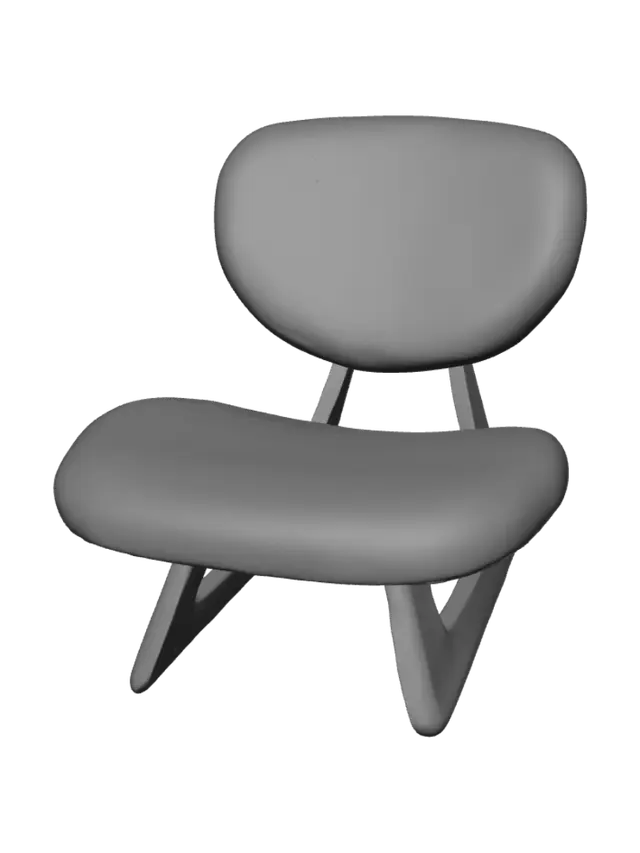 3D model for Modern Wood-Framed Lounge Chair