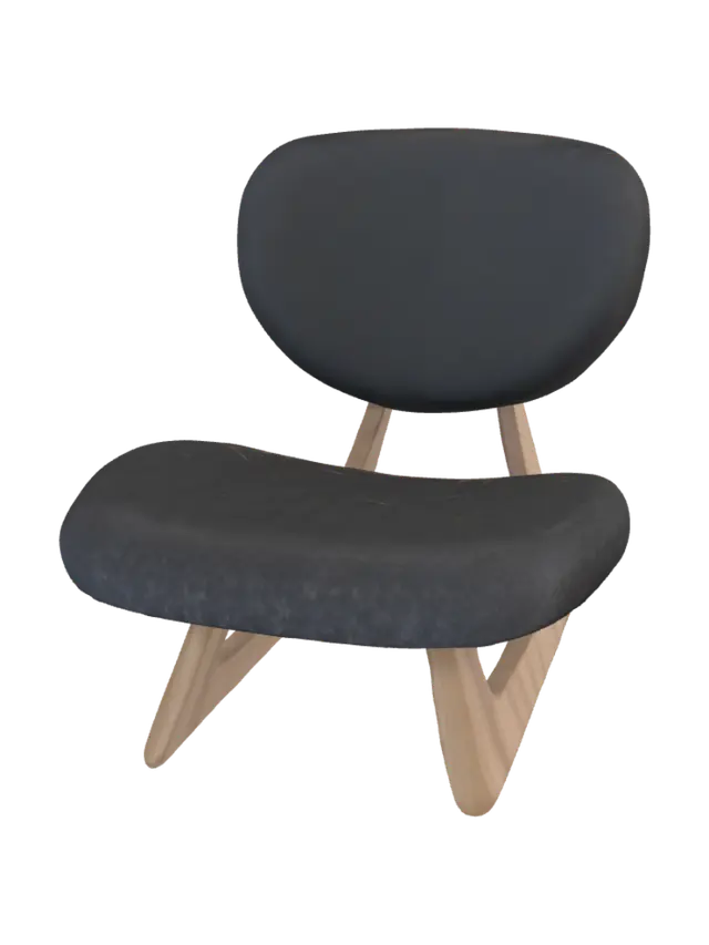 3D model for Modern Wood-Framed Lounge Chair