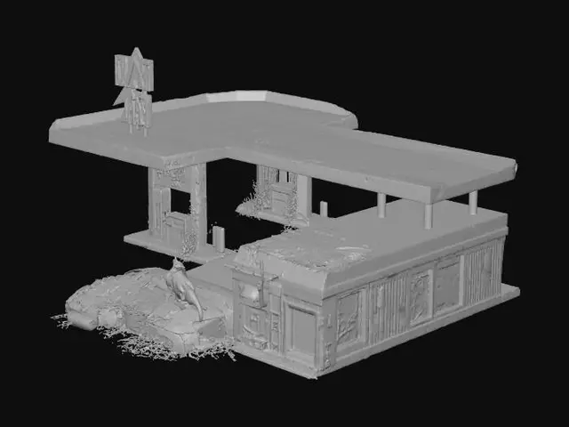 3D model for Deserted Gas Station post-apocalyptic