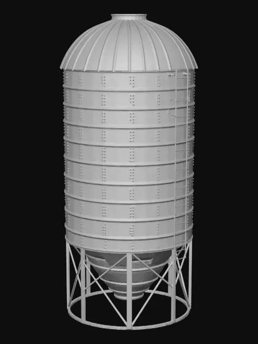3D model for Rusty Red Grain Silo
