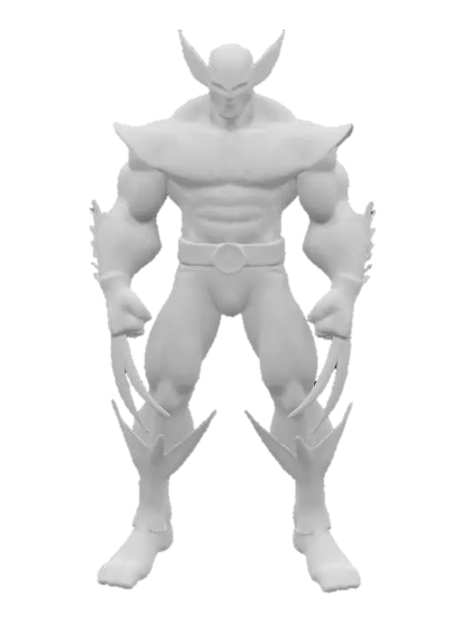 3D model for a highly detailed, 3d model of Wolverine stood in a dynamic action pose. With a design inspired by George Perez, Joe Madureira and Jim Lee.