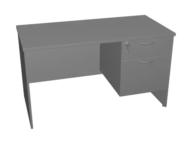 3D model for Oak and Black Executive Desk