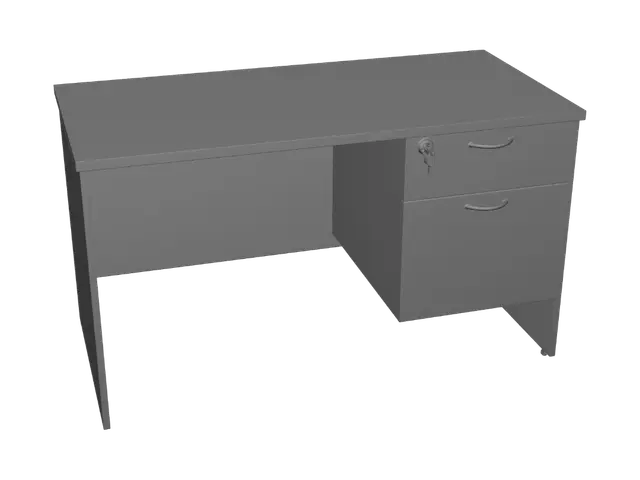 3D model for Oak and Black Executive Desk