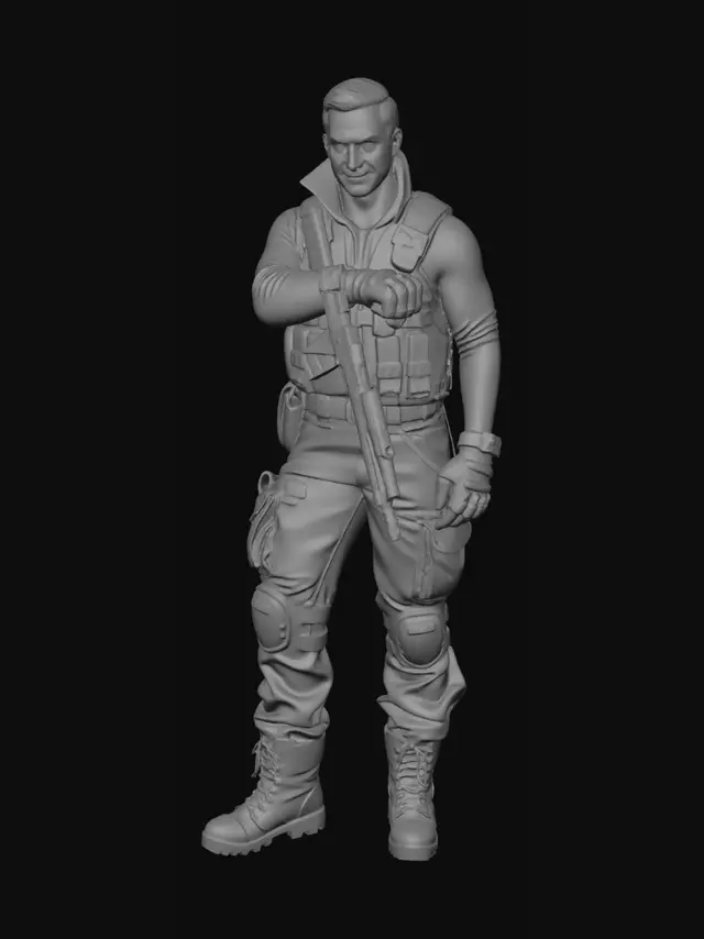 3D model for jai besoin d'un personnage en 3d qui a un air menacant mais a la fois gentille avec une cicatrice sur la joue pour un jeu de super et de anti heros en meme temps fps