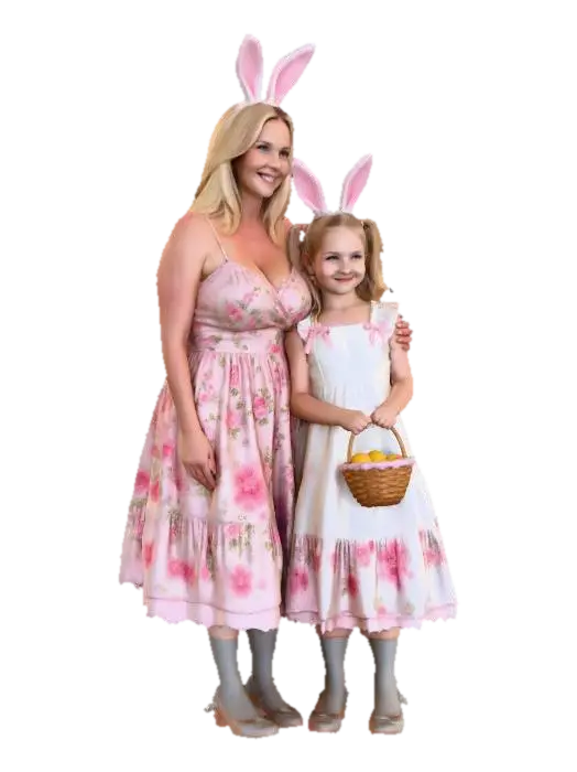Easter Bunny Duo - Daughter 3D model, vytvořený pomocí AI