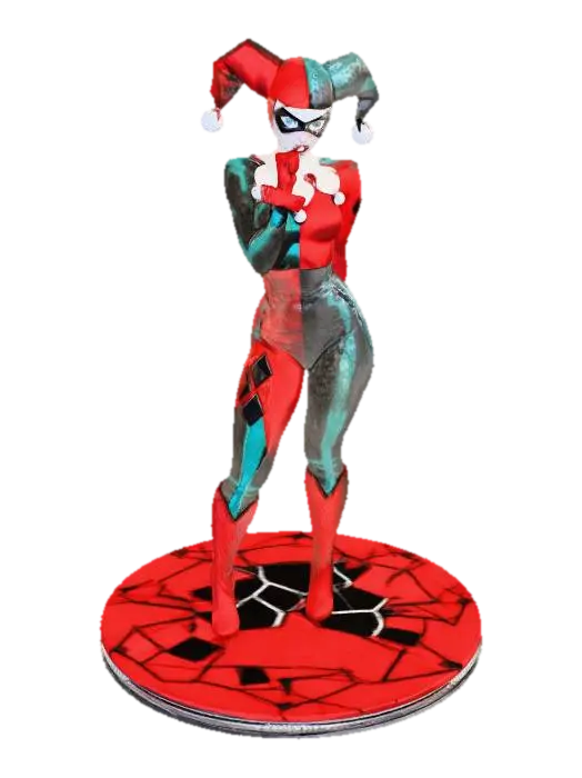 Harley Quinn Jester of Chaos 3D model, vytvořený pomocí AI