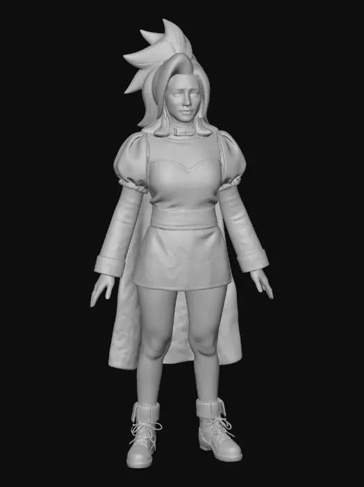 3D model for Emerald-Haired Cosplay Heroine