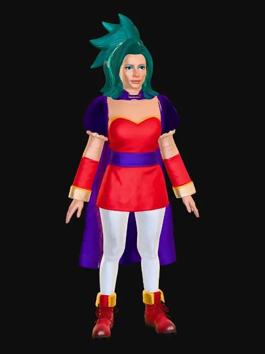 3D model for Emerald-Haired Cosplay Heroine