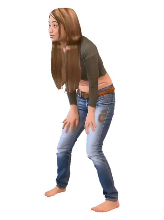 Barefoot Belle 3D model, vytvořený pomocí AI