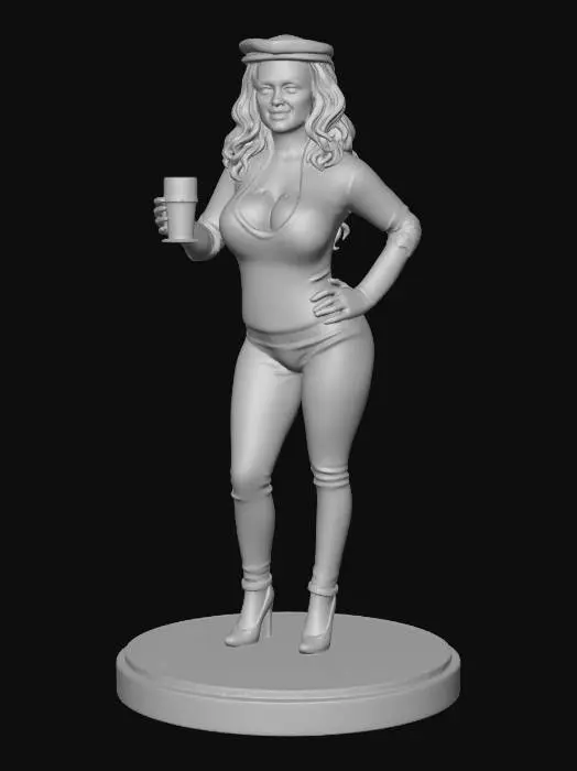 3D model for Striped Pinup with a Pint