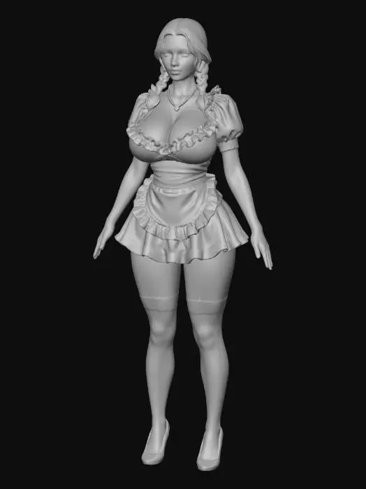 3D model for Classic French Maid Costume