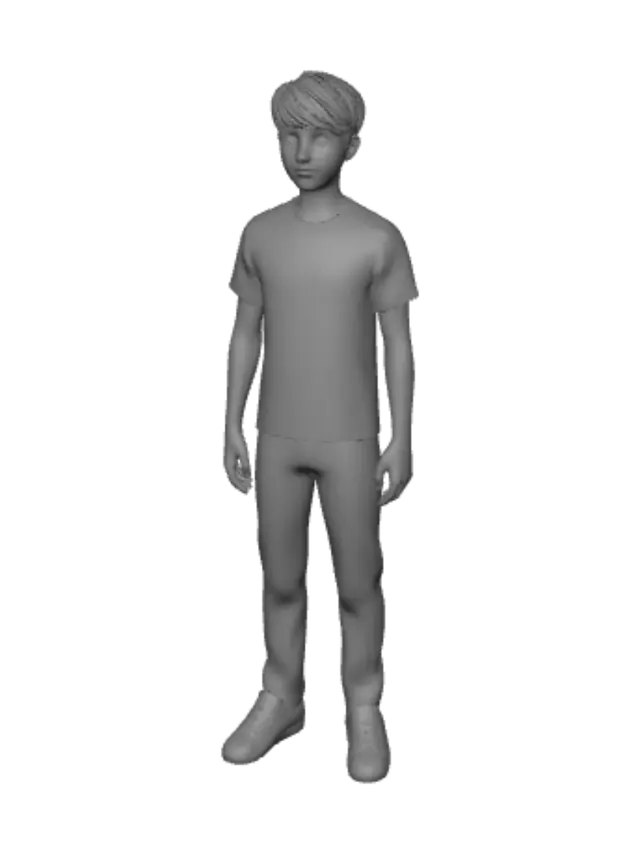 3D model for Casual Outfit: White T-Shirt and Jeans