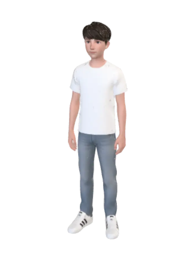 3D model for Casual Outfit: White T-Shirt and Jeans