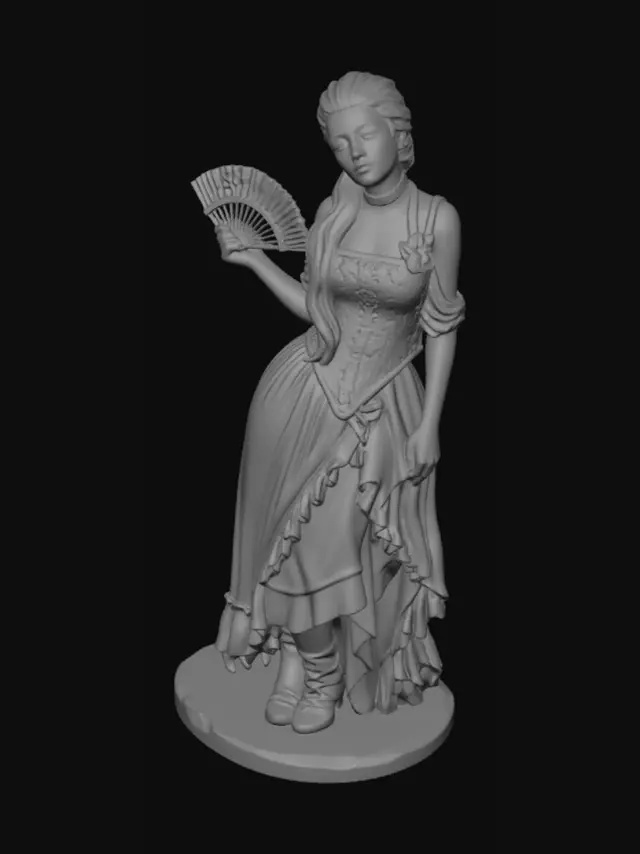 3D model for Portrait of a Lady with a Lace Fan