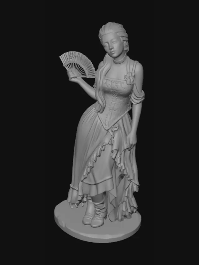3D model for Portrait of a Lady with a Lace Fan
