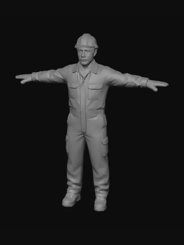 3D model for Construction Worker in a T-Pose