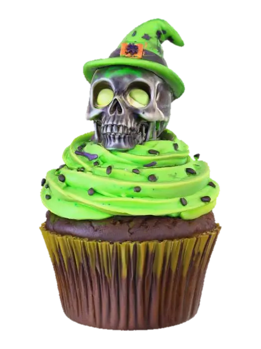 Spooky Cupcake 3D model, vytvořený pomocí AI