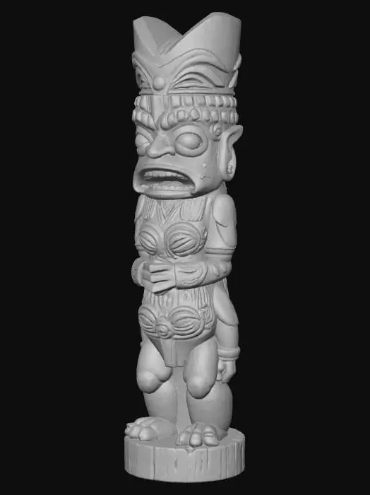 3D model for A totem pole, film prop, photorealistic