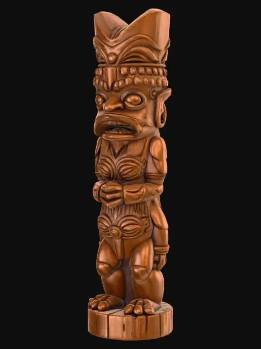 3D model for A totem pole, film prop, photorealistic
