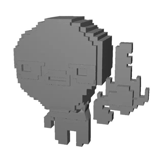3D model for Pixelated Middle-Finger Avatar
