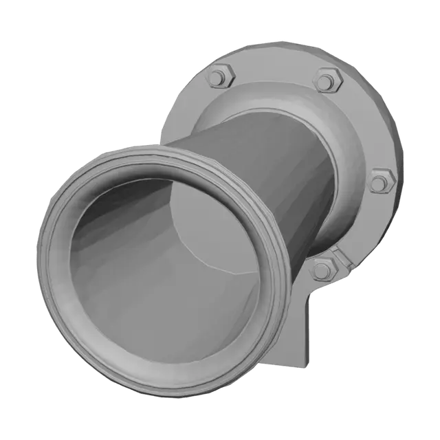 3D model for Flanged Industrial Nozzle