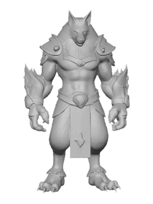 3D model for a powerful wolf style character
