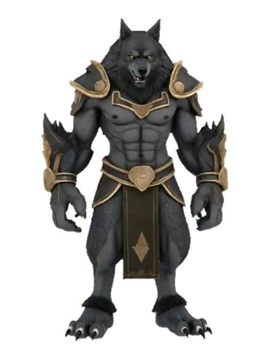 3D model for a powerful wolf style character