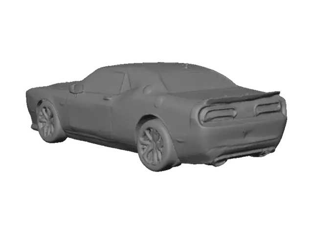 3D model for High quality, Dodge Challenger Hellcat, Body painted white, rims painted white, tires painted black, with red back lights