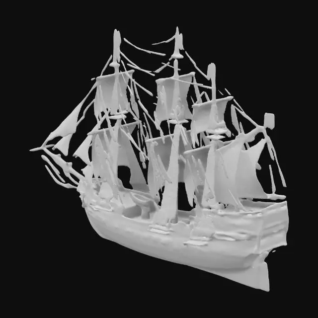 3D model for Highly realistic rotten Ship, sailing ship, Wood, Dark, Broken, damaged