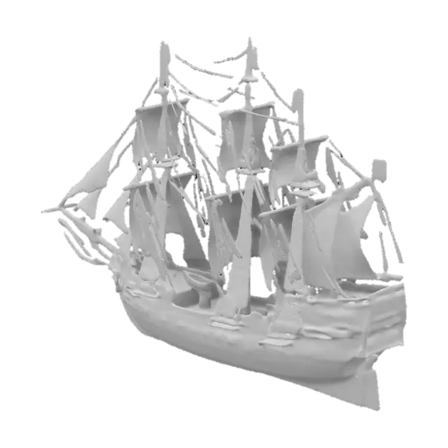 3D model for Highly realistic rotten Ship, sailing ship, Wood, Dark, Broken, damaged